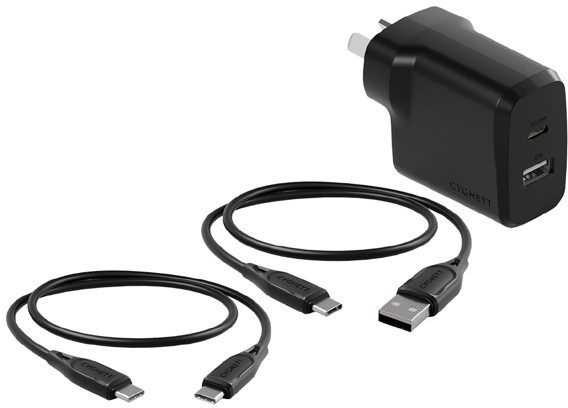 Cygnett RapidCharge 32W Wall Charger and Cables Bundle