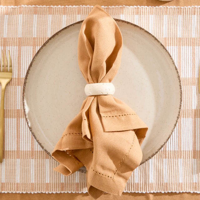 Travertine Napkin Ring 2pk by M.U.S.E.