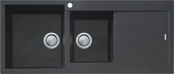Oliveri Santorini Black 1 & 3/4 Bowl Topmount Sink with Drainer
