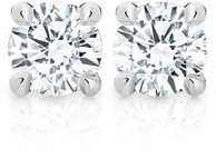 Alora 14ct White Gold 1/2 Carat TW Lab Grown Diamond 4 Claw Stud Earrings