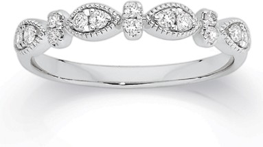 9ct White Gold Diamond Band