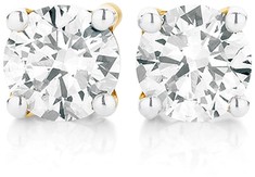 9ct Yellow Gold Diamond Stud Earrings