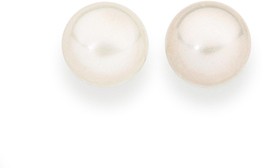 Sterling Silver 6-6.5mm Button Cultured Freshwater Pearl Stud Earrings