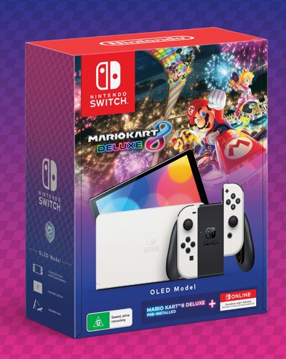 Nintendo Switch OLED Model (White) + Mario Kart 8 Deluxe + NSO 12 Months Hardware Bundle