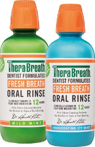 TheraBreath Oral Rinse Mild Mint or Invigorating Icy Mint 473mL