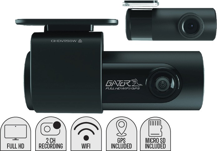 Gator Full HD Dual Recording Wi-Fi GPS Dash Cam 32GB