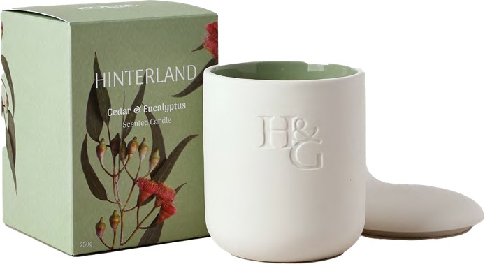 Australian House & Garden Hinterland Candle, Cedar & Eucalyptus 250g
