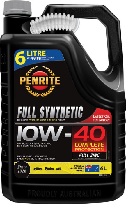Penrite FULL SYNTHETIC 10W-40 6L ENGINE OIL