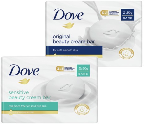Dove Beauty Cream Bar 2x90g Selected Varieties