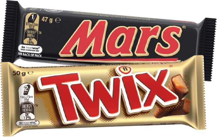 Mars Medium Bars 44‑56g, Snickers Bars 44g M&M’s 35‑49g, Twix Twin 50g or Skittles Fruits Chewy Lollies Snack Tube 30g Selected Varieties