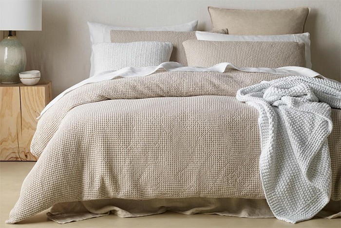 Australian House & Garden Beechworth Stonewashed Waffle Quilt Cover Set^