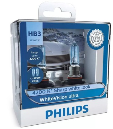 Philips White Vision Ultra 4200k Headlight Globes