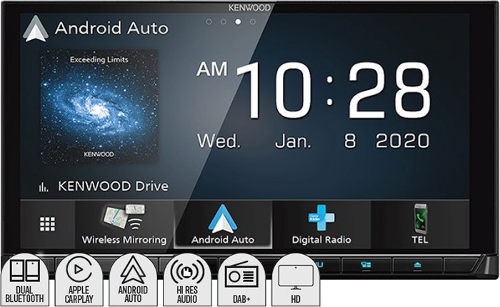 Kenwood 6.8” HD AV Head Unit Apple Carplay & Android Auto Dab+