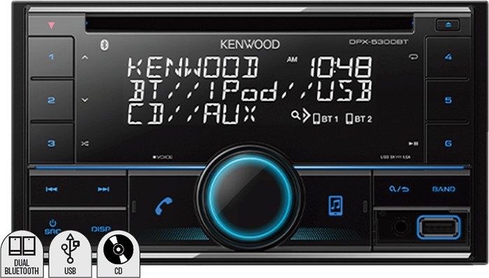 Kenwood Double Din 200W CD Dual Bluetooth Receiver