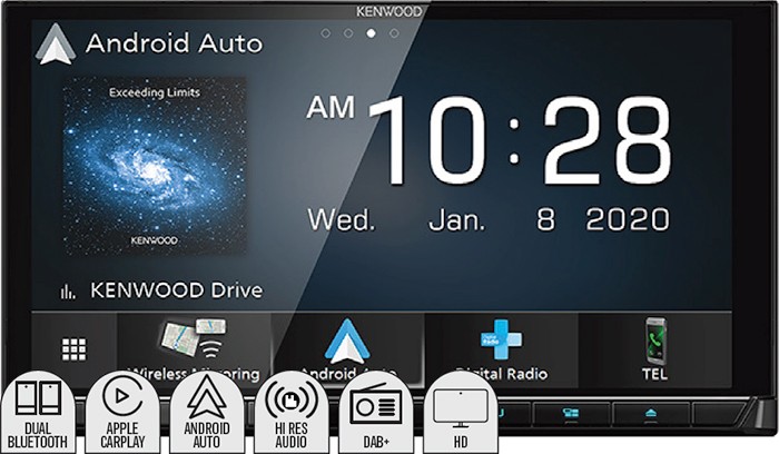 Kenwood 6.8” HD AV Head Unit Apple Carplay & Android Auto Dab+