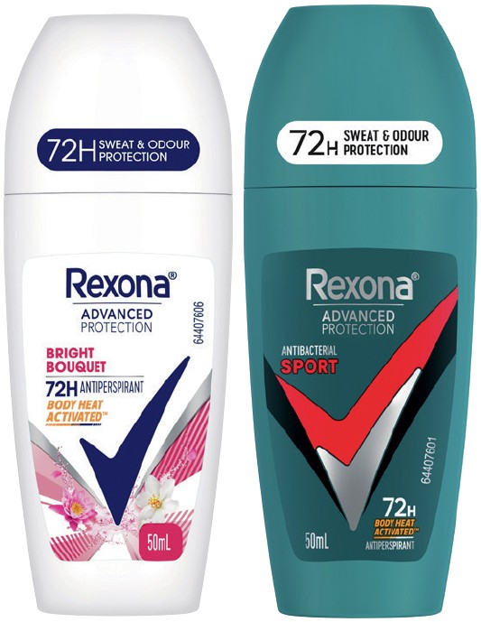 Rexona Advanced Protection Antiperspirant Roll‑On 50mL Selected Varieties