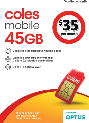 Coles Mobile $35 Month-To- Month SIM
