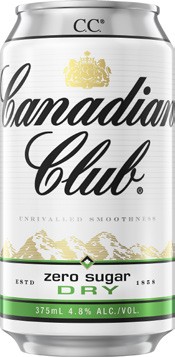 Canadian Club Zero Sugar Dry 4.8% Cans 6x375mL
