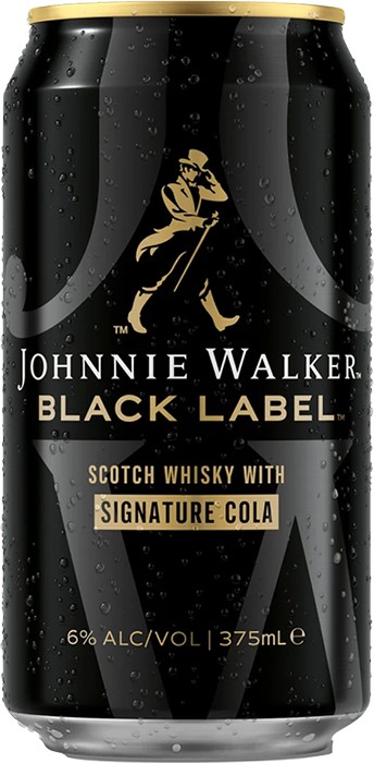Johnnie Walker Black & Cola 6% Cans 375mL