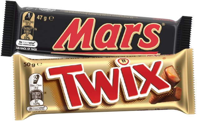 Mars Medium Bars 44‑56g, Snickers Bars 44g M&M’s 35‑49g, Twix Twin 50g or Skittles Fruits Chewy Lollies Snack Tube 30g Selected Varieties