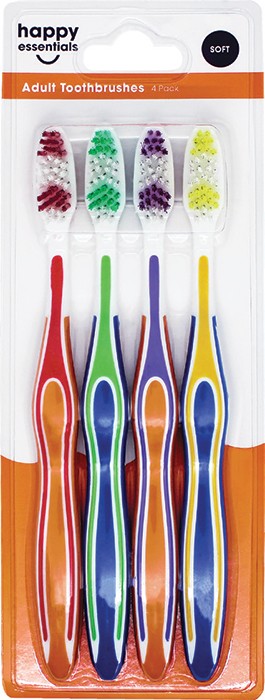 Happy Essentials Toothbrush 4 Pack
