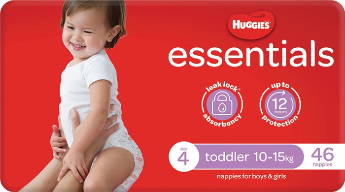 Huggies Essentials Nappies 46 Pack - Toddler