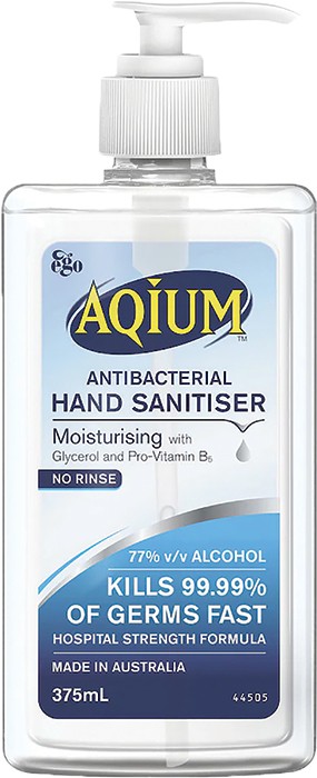 Ego Aqium Antibacterial Hand Sanitiser 375mL*