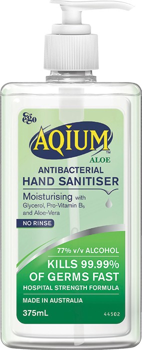 Ego Aqium Antibacterial Hand Sanitiser 375mL* - Aloe