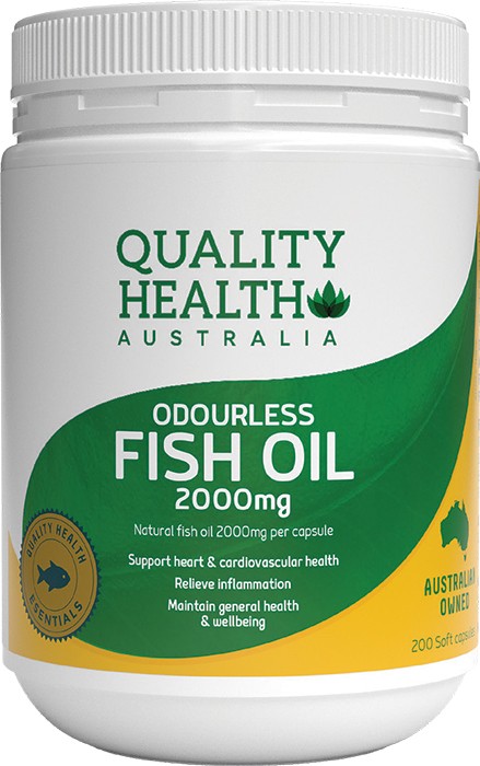 Quality Health Odourless Fish Oil 2000mg 200 Capsules*