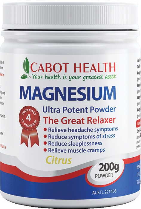 Cabot Health Magnesium Ultra Potent Powder Citrus 200g*