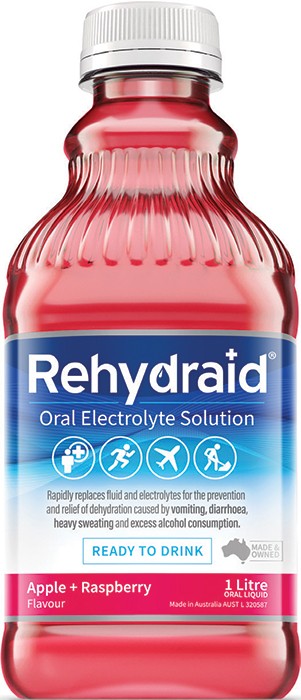 Rehydraid Apple + Raspberry Flavour Ready to Drink 1L*