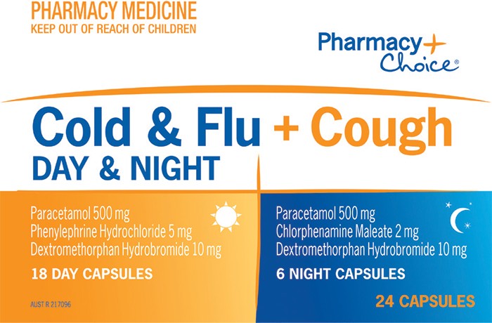 Pharmacy Choice Cold & Flu + Cough Day & Night 24 Capsules^