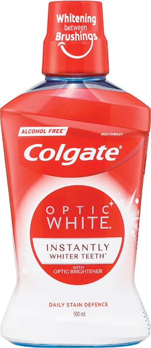 Colgate Optic White Mouthwash Alcohol Free 500mL*