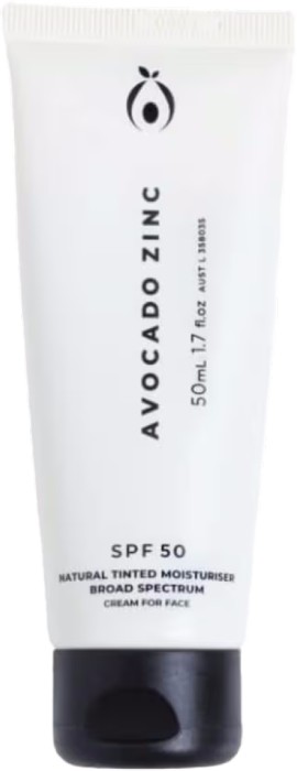 Avocado Zinc Natural Tinted Moisturiser Light - Medium SPF50 50ml