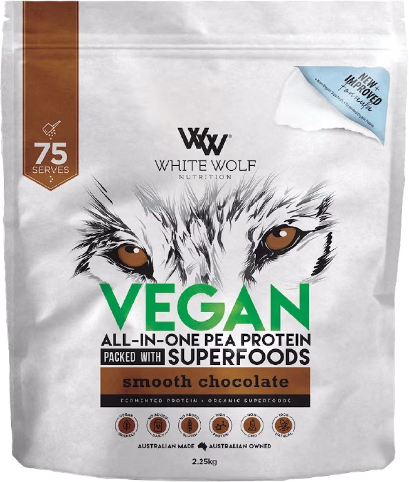 White Wolf Nutrition Vegan Protein With Superfoods Smooth Chocolate 2.25kg