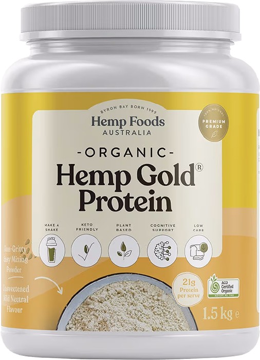 Hemp Foods Australia Organic Hemp Gold Protein Powder 1.5Kg