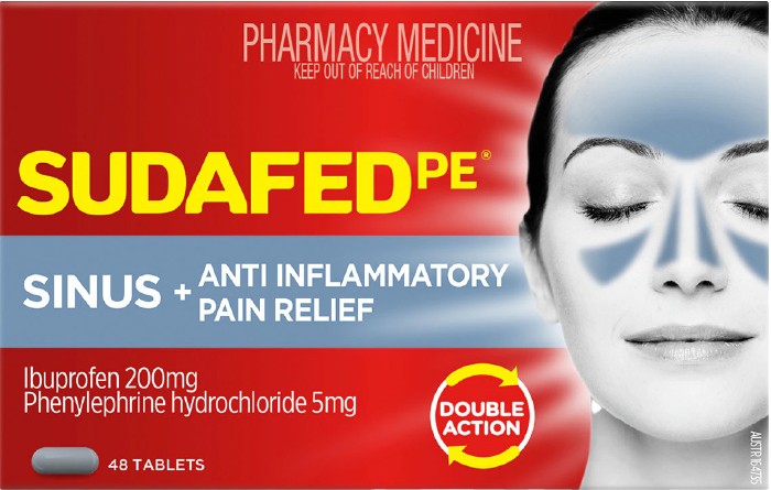 Sudafed PE Sinus + Anti-Inflammatory Pain Relief 48 Tablets