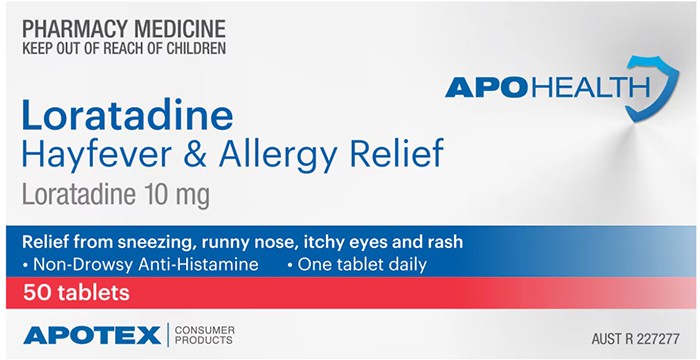Apohealth Loratadine Hayfever & Allergy Relief 50 Tablets