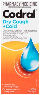 Codral Dry Cough + Cold Oral Liquid 200mL