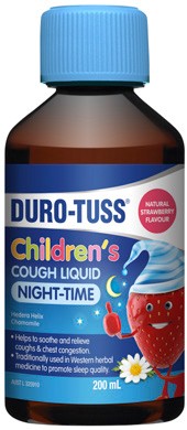 Duro-Tuss Children’s Cough Liquid Night- Time Strawberry Flavour 200mL