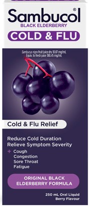 Sambucol Cold & Flu Relief Oral Liquid Berry Flavour 250mL