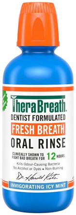 TheraBreath Fresh Breath Oral Rinse Liquid Invigorating Icy Mint 473ml
