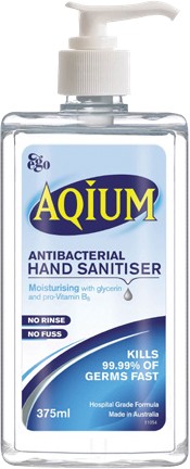 Aqium Hand Sanitiser Gel 375mL
