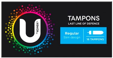 U By Kotex Regular Slim Design Tampons 16 Pack