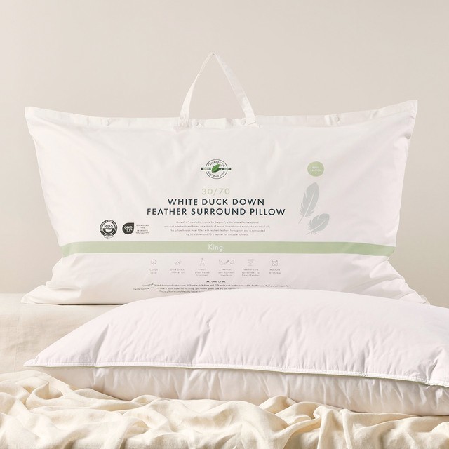 30/70 Duck Down Feather Surround King Pillow by Greenfirst®