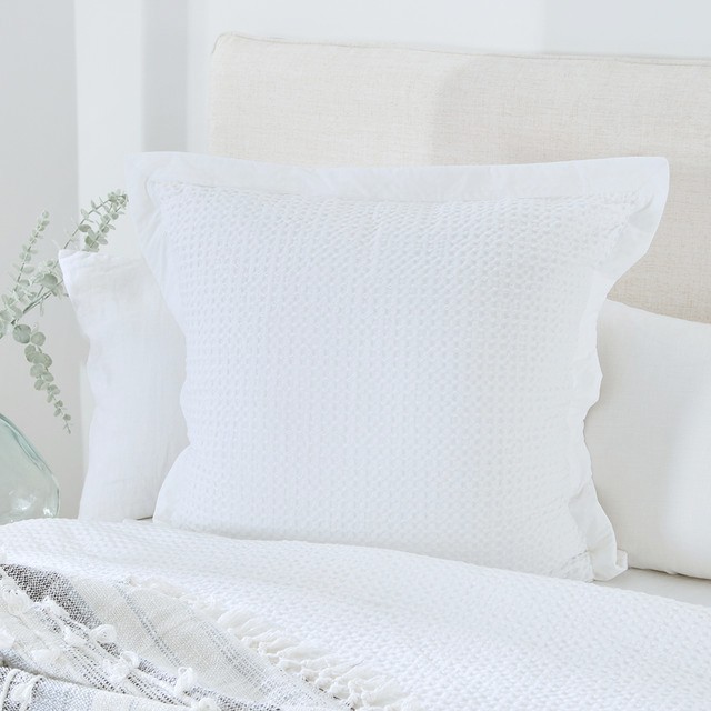 Waffle White European Pillowcase by M.U.S.E.