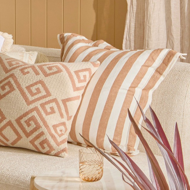 Frankie Stripe Feather Cushion by Habitat