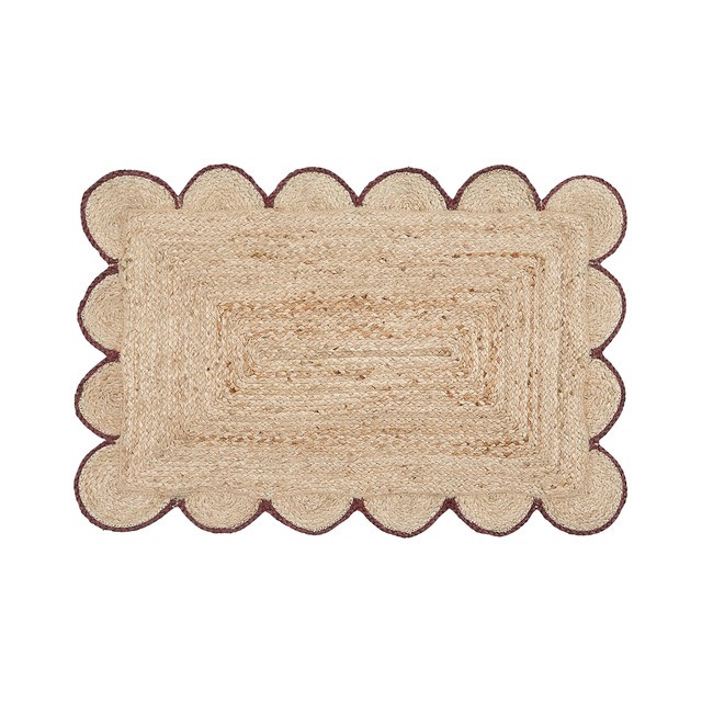 Aria Scalloped Brown Jute Indoor Mat by Habitat