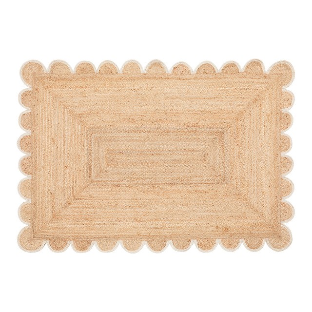 Aria Scalloped Jute Floor Rug by Habitat