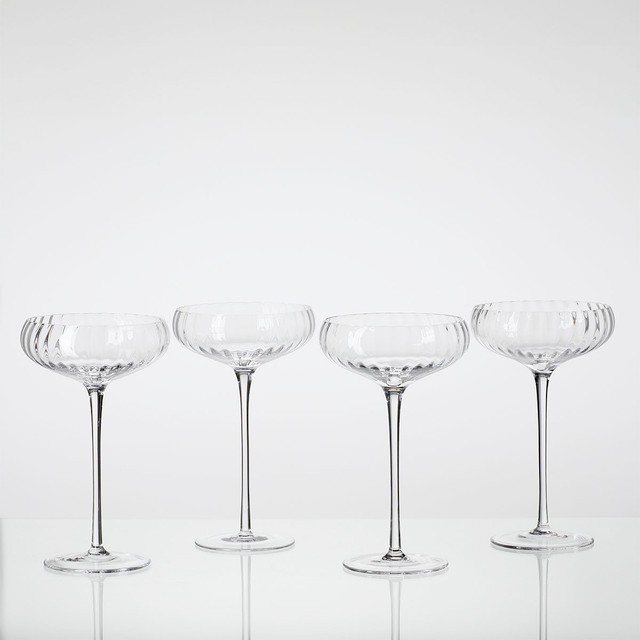 Briella Champagne Coupe Glasses Set of 4 by M.U.S.E.